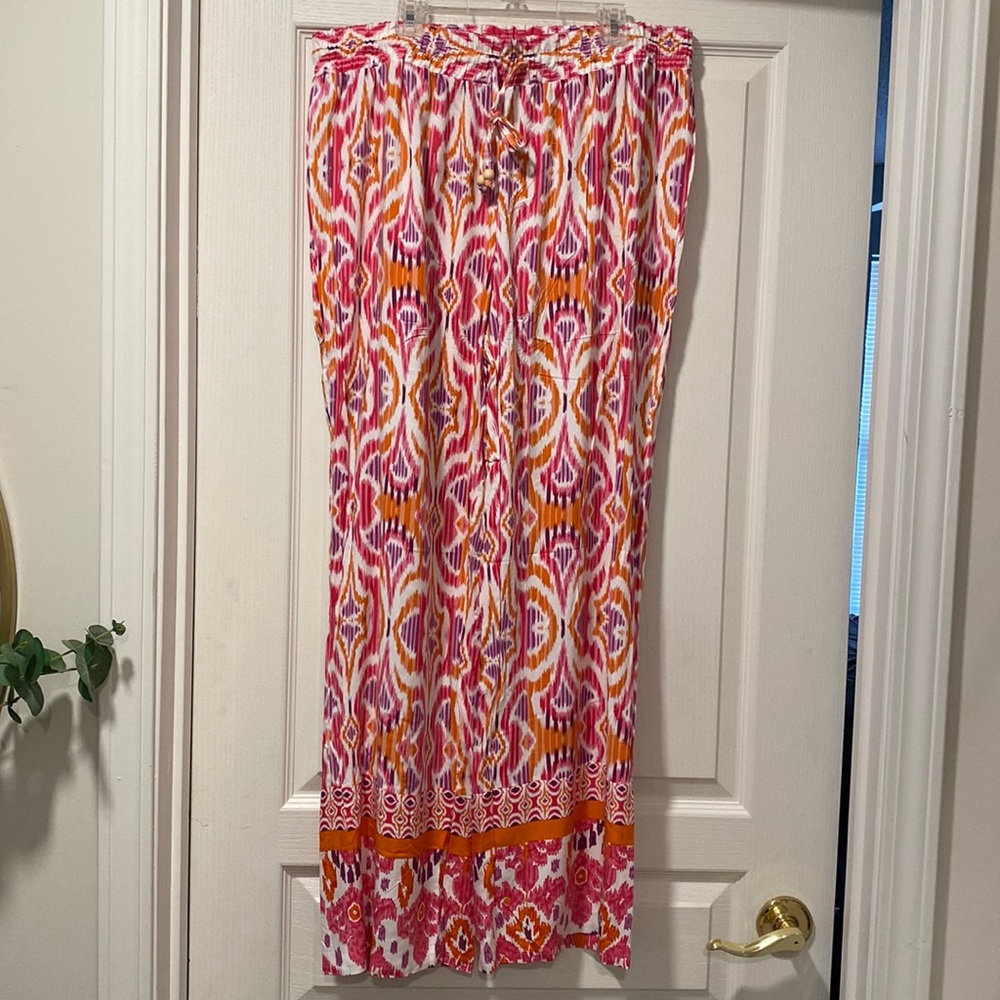 NWOT Christian Siriano XL Pink/Orange Geometric Pants
